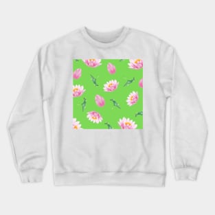 Hong Kong Lotus Vivid Lime Green - Yoga Calm Vibe Crewneck Sweatshirt